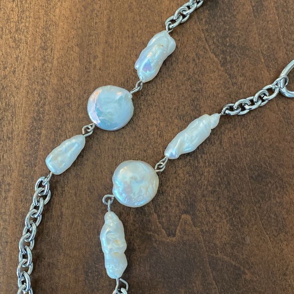 WHBM Silver & Pearl Long Necklace - Picture 3 of 5